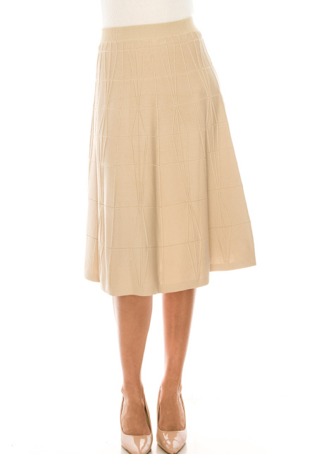 Sand A-Line Midi Skirt