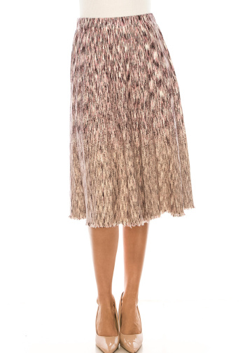 Pink Knit A-Line Midi Skirt