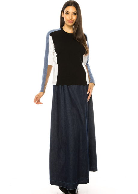 Multi Long Sleeve Color Block T-Shirt
