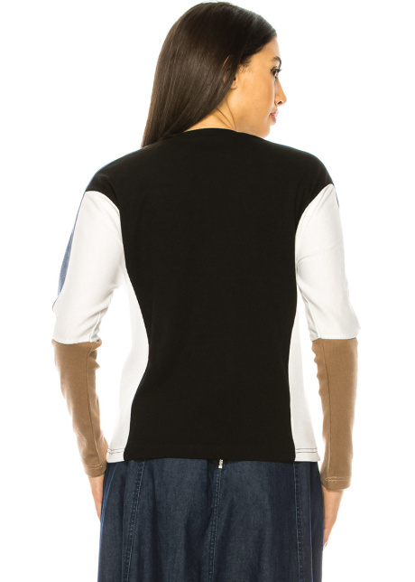 Multi Long Sleeve Color Block T-Shirt