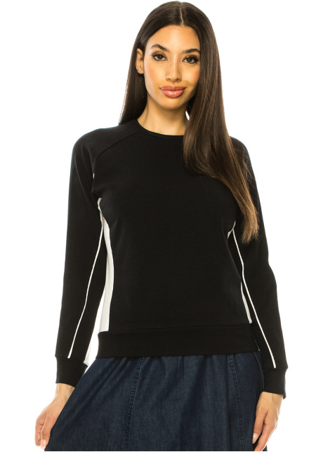 Long Sleeve T-Shirt in Black And White