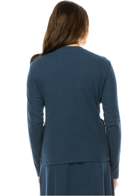 Blue Long Sleeve T-Shirt With Side Stripes