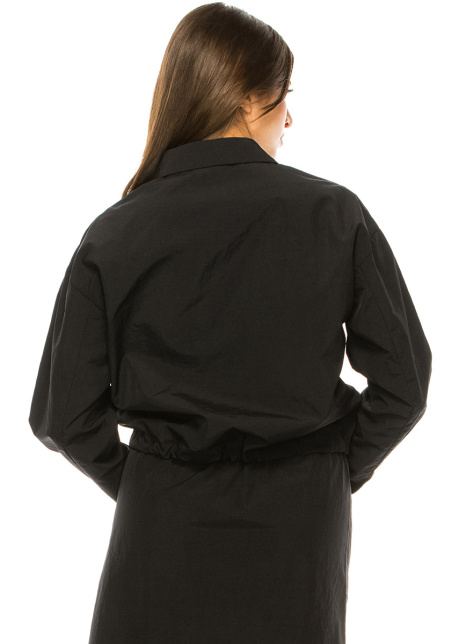 Black Nylon Long Sleeve T-Shirt