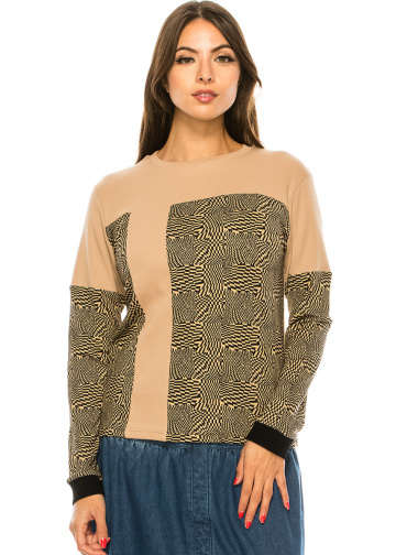 Printed Camel Long Sleeve T-Shirt
