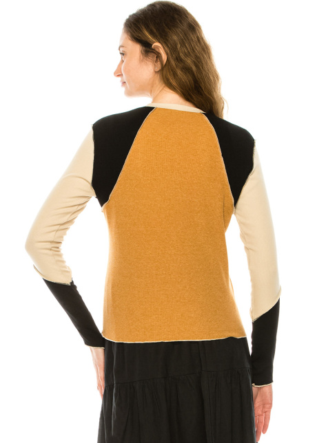 Camel Color Block Long Sleeve T-Shirt