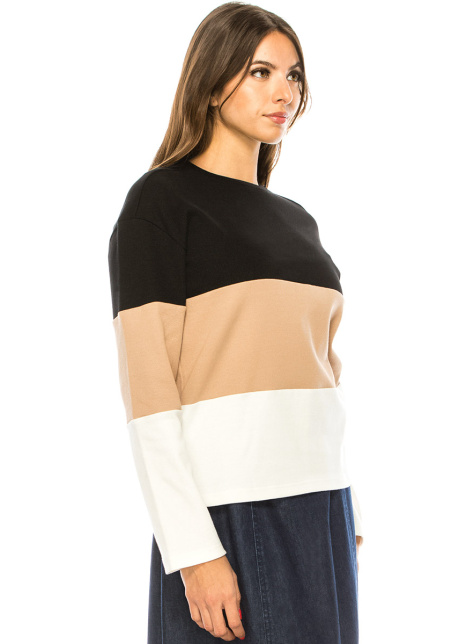 Color Block Long Sleeve Top