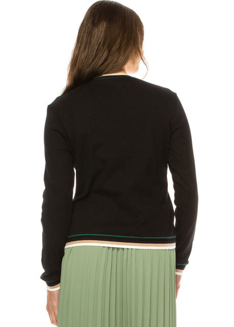 Black Long Sleeve T-Shirt With Side Zipper