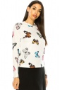 Butterfly Long Sleeve T-Shirt In White