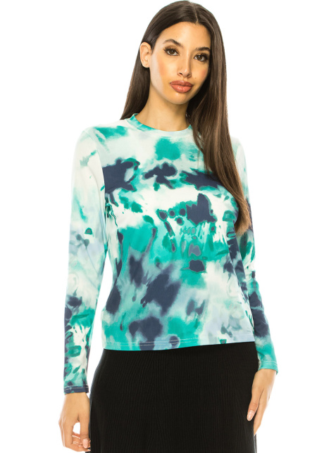 Crew Neck Tie-Dye Long Sleeve T-Shirt