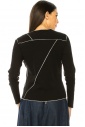  Black Long Sleeve T-Shirt With Thin White Stripes