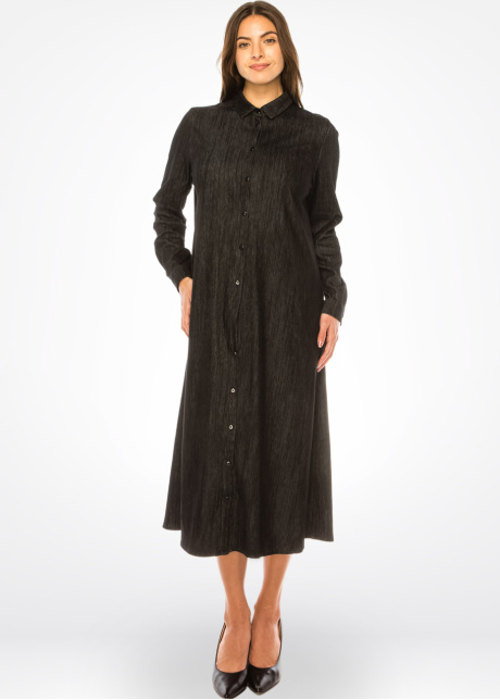 Eclipse Black Denim Midi Dress