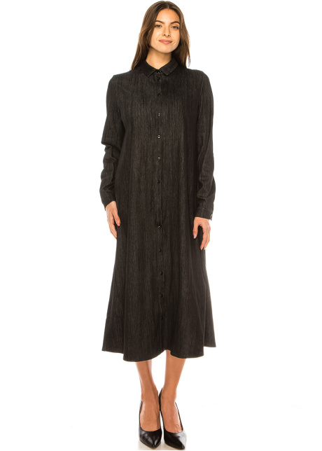 Eclipse Black Denim Midi Dress