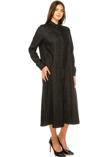Eclipse Black Denim Midi Dress