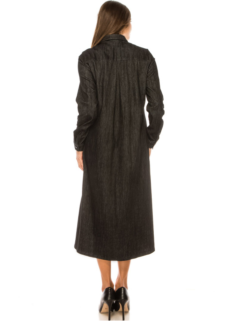 Eclipse Black Denim Midi Dress