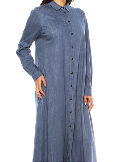 Blue Denim Daydream Collared Dress