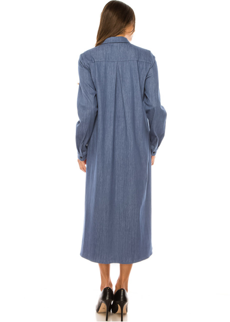 Blue Denim Daydream Collared Dress