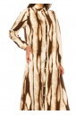 Mocha Ripple Brown Buttoned Midi Dress