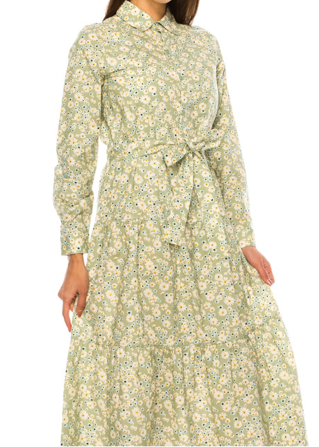 Meadow Breeze Floral Midi Dress