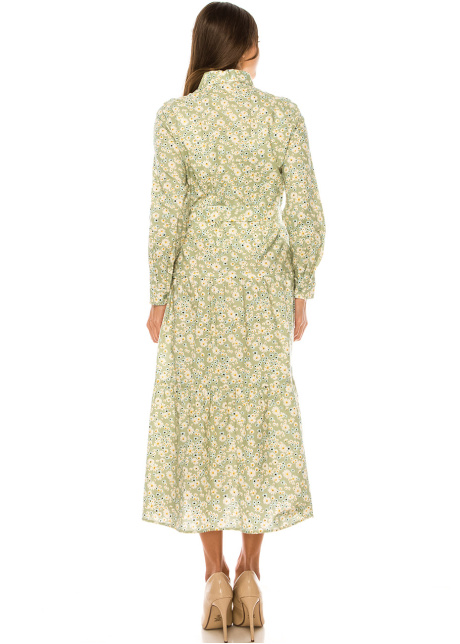 Meadow Breeze Floral Midi Dress