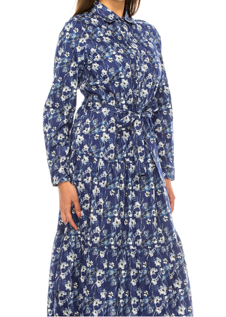 Nautical Blossom Midi Dress