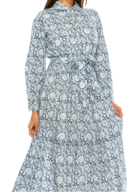 Frosty Floral Day Dress