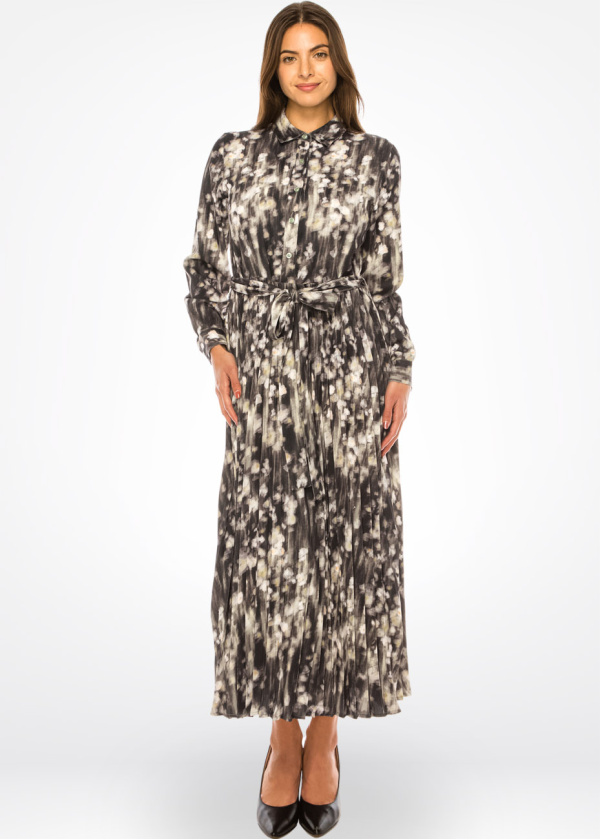 Nocturnal Petals Abstract Dress