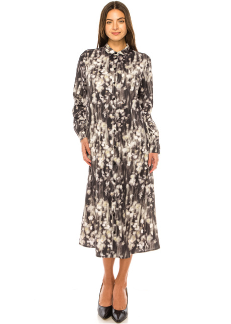 Nocturnal Petals Abstract Dress