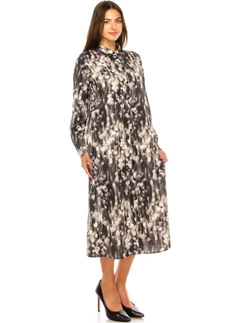 Nocturnal Petals Abstract Dress
