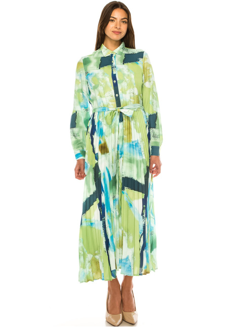 Spring Fresco Watercolor Dress