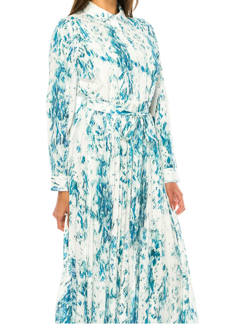 Aqua Splatter Chic Dress