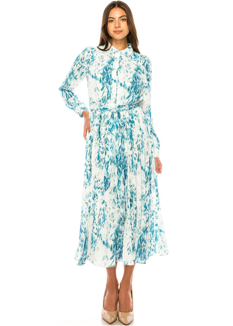 Aqua Splatter Chic Dress