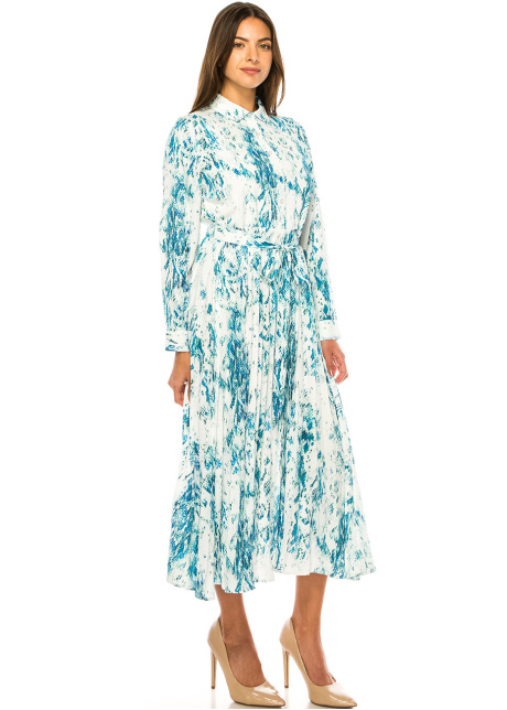 Aqua Splatter Chic Dress