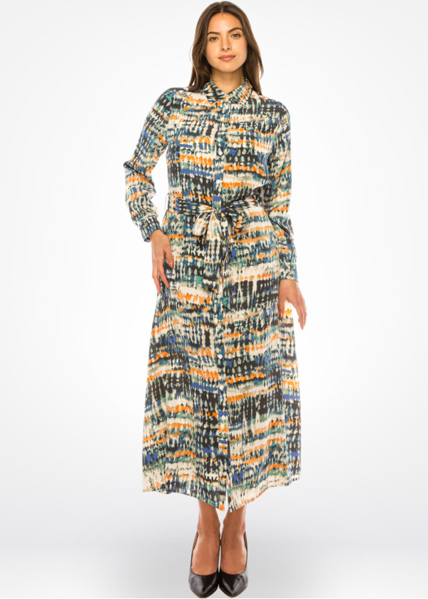 Vernal Vision Belted Dress