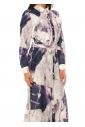 Lavender Hues Abstract Belted Dress