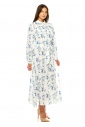 White Azure Blossom Maxi Dress