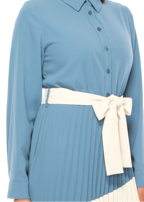 Tranquil Blue Pleated Dress