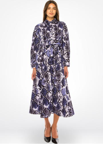 Lavender Mist Print Shirt Dress - Modest Majesty