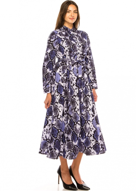 Lavender Mist Print Shirt Dress - Modest Majesty