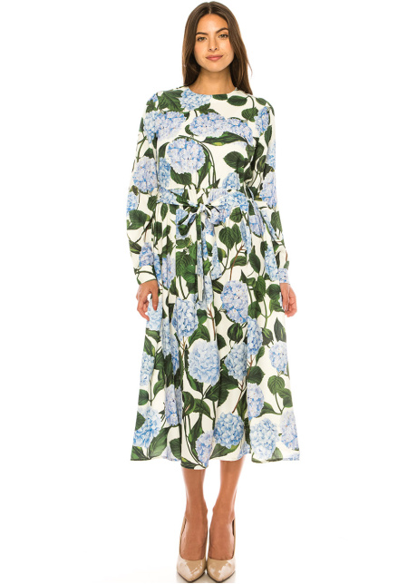 Celestial Blue Floral Charm Dress