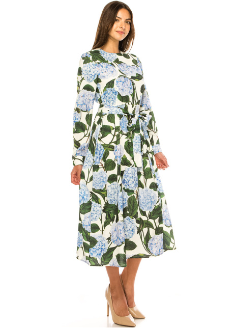 Celestial Blue Floral Charm Dress