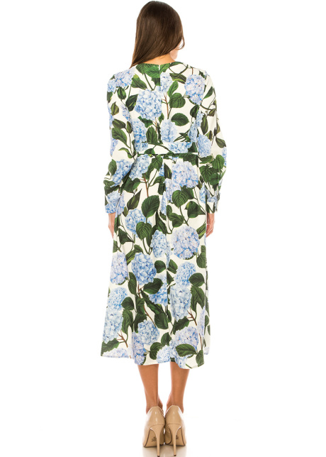 Celestial Blue Floral Charm Dress