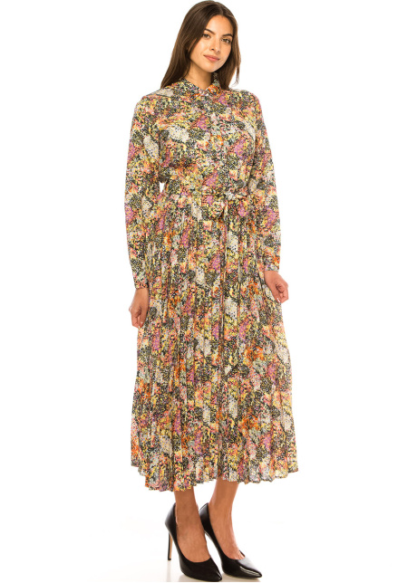 Spring Blossom Modest Dress - Multicolor