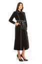 Black Chic Contrast Piped Shirt Dress