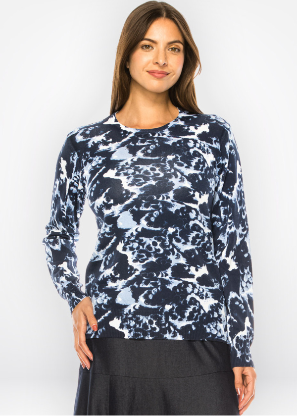 Abstract Indigo Expression Top