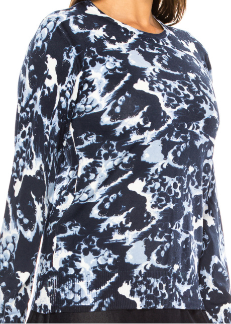 Abstract Indigo Expression Top