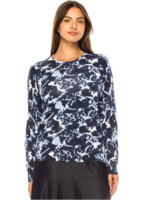 Abstract Indigo Expression Top