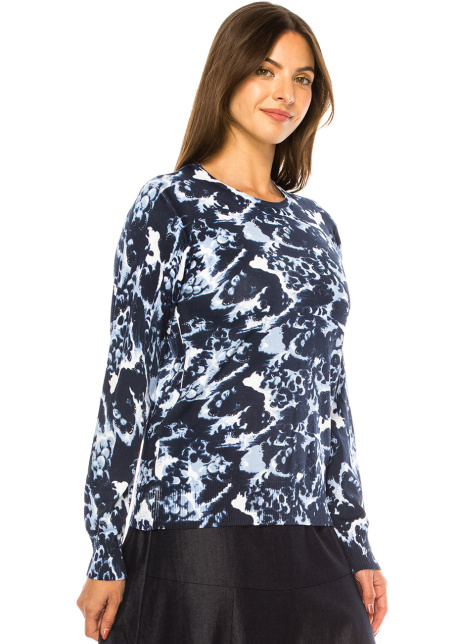 Abstract Indigo Expression Top