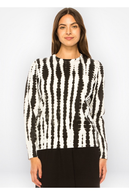 Graphic Stripe Contrast Sweater