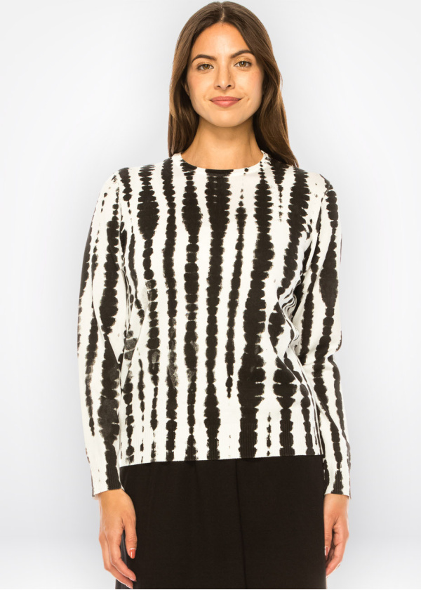 Graphic Stripe Contrast Sweater