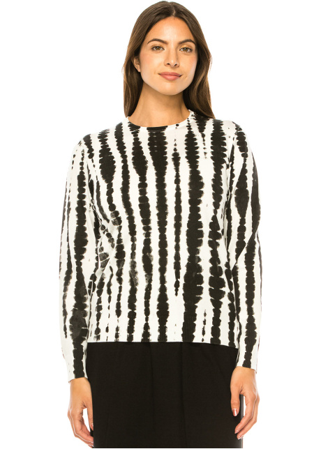 Graphic Stripe Contrast Sweater